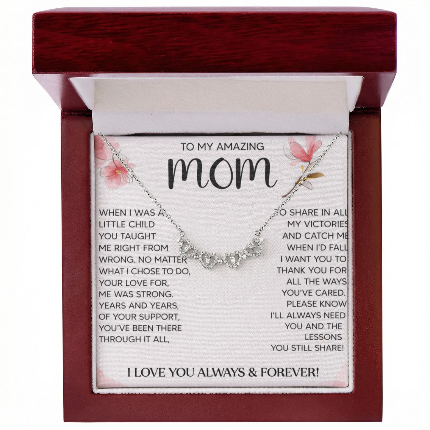 Mom Clover Heart Convertible Necklace