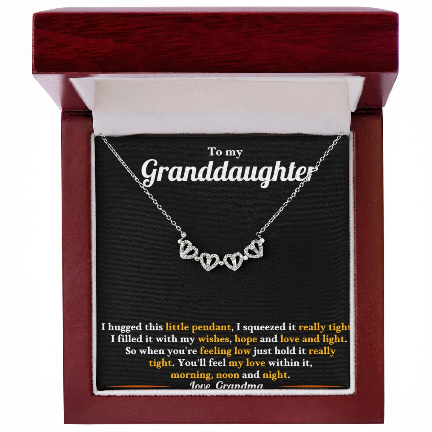 Granddaughter Convertible Clover Hearts Necklace