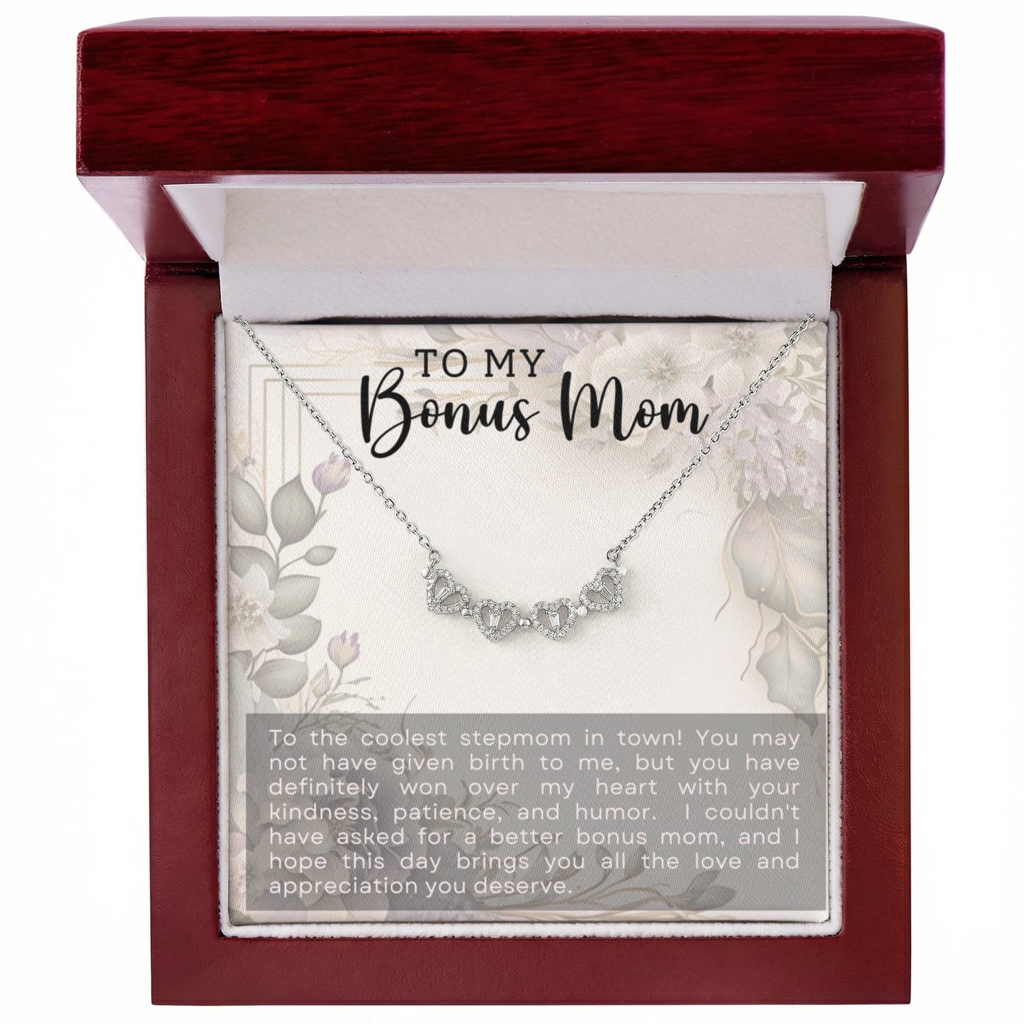Bonus Mom Clover Heart Convertible Necklace