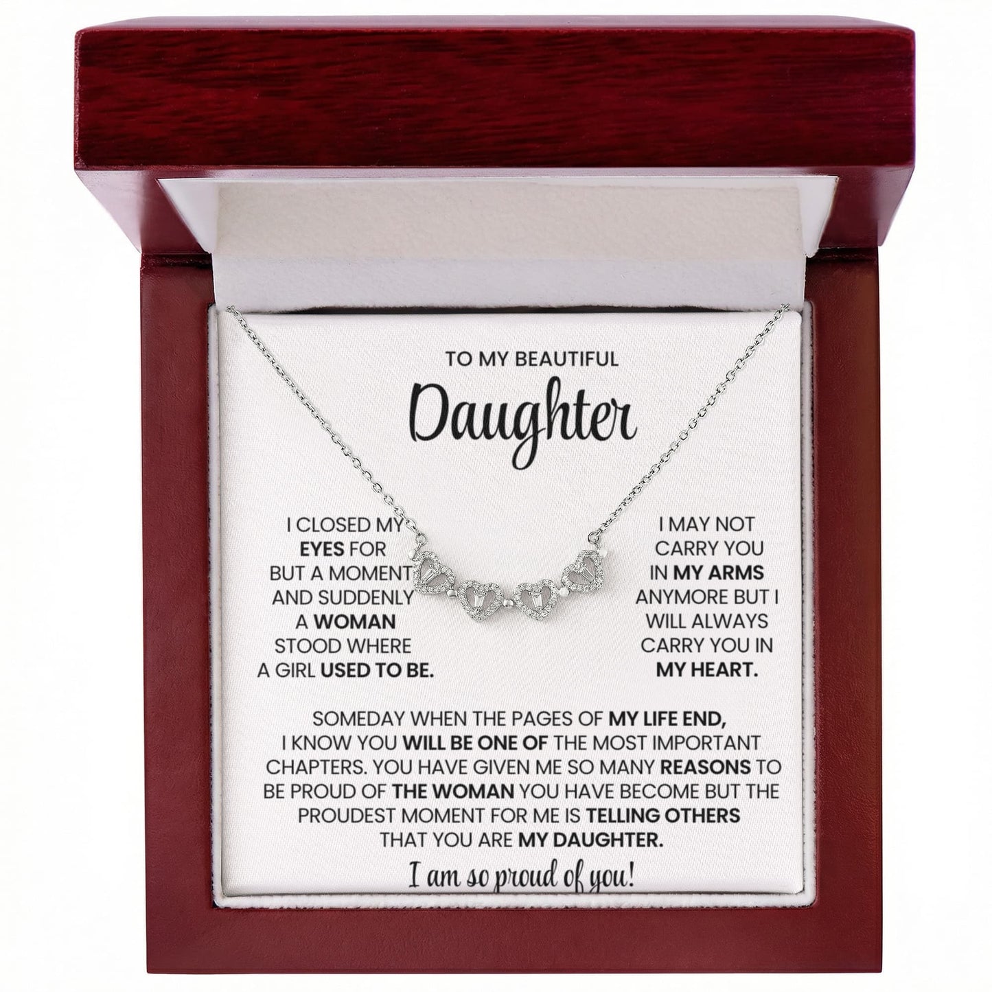 Daughter Clover Heart Convertible Necklace