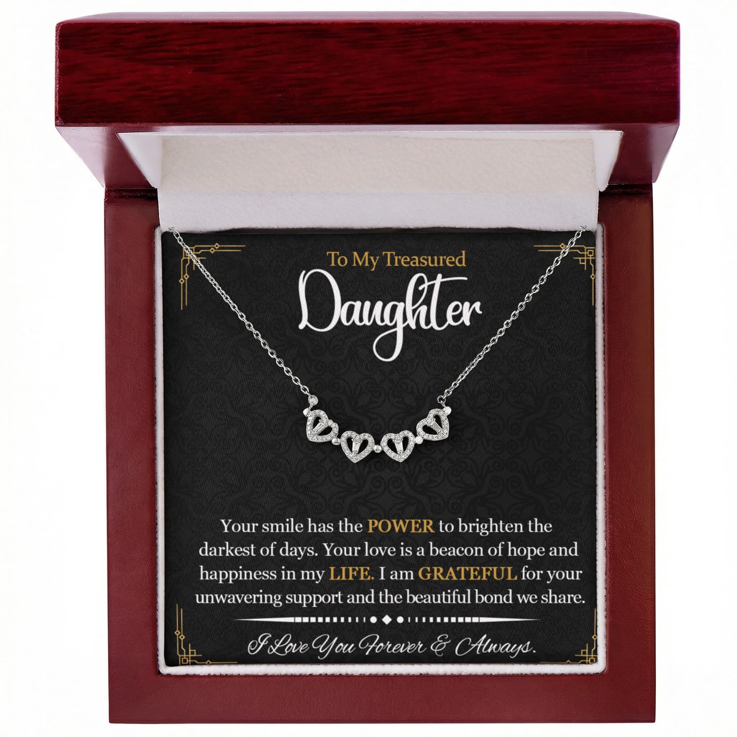 Daughter Clover Heart Convertible Necklace