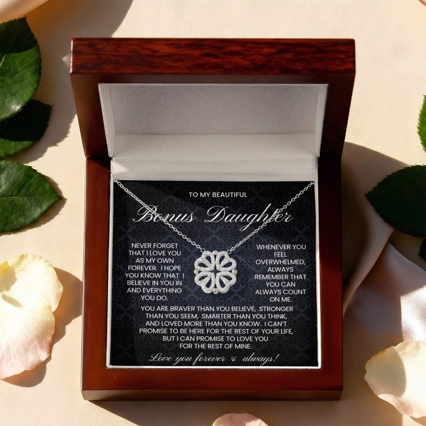 StepDaughter Clover Heart Convertible Necklace