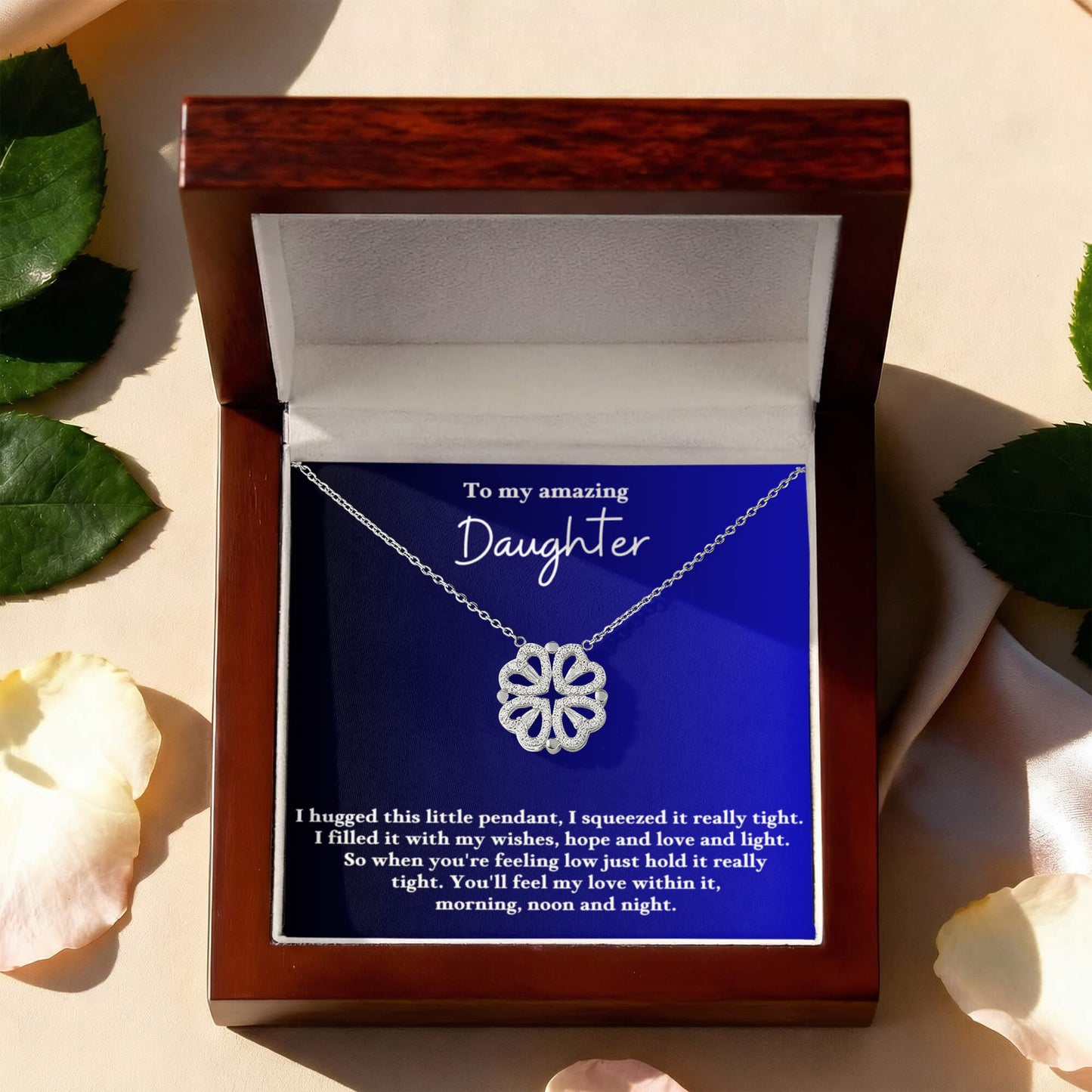 Daughter Clover Heart Convertible Necklace