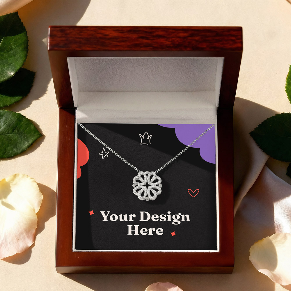 To  My Wife Magnetic Clover Convertible Hearts Necklace Gift