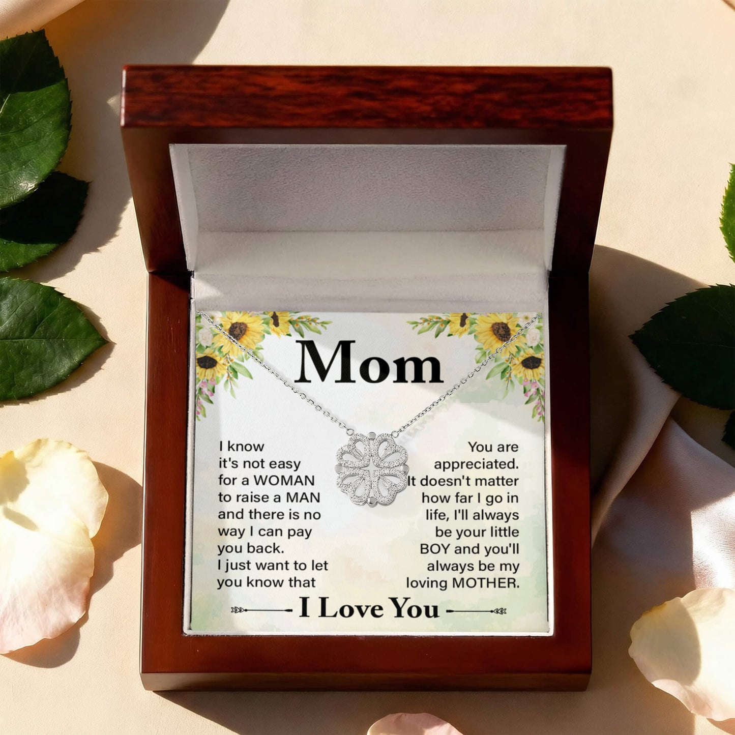 Mom Clover Heart Convertible Necklace