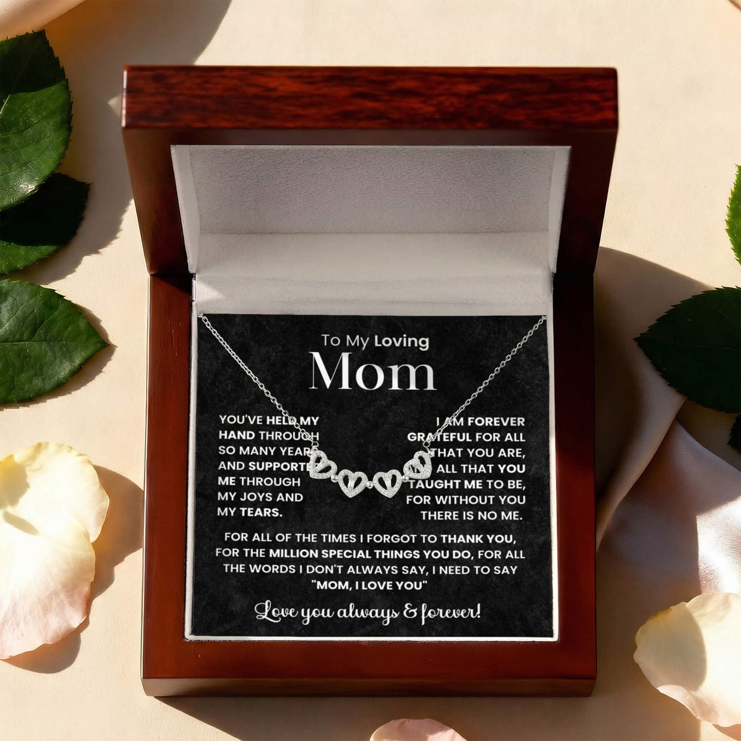 To My Mom Heart Clover Convertible Necklace