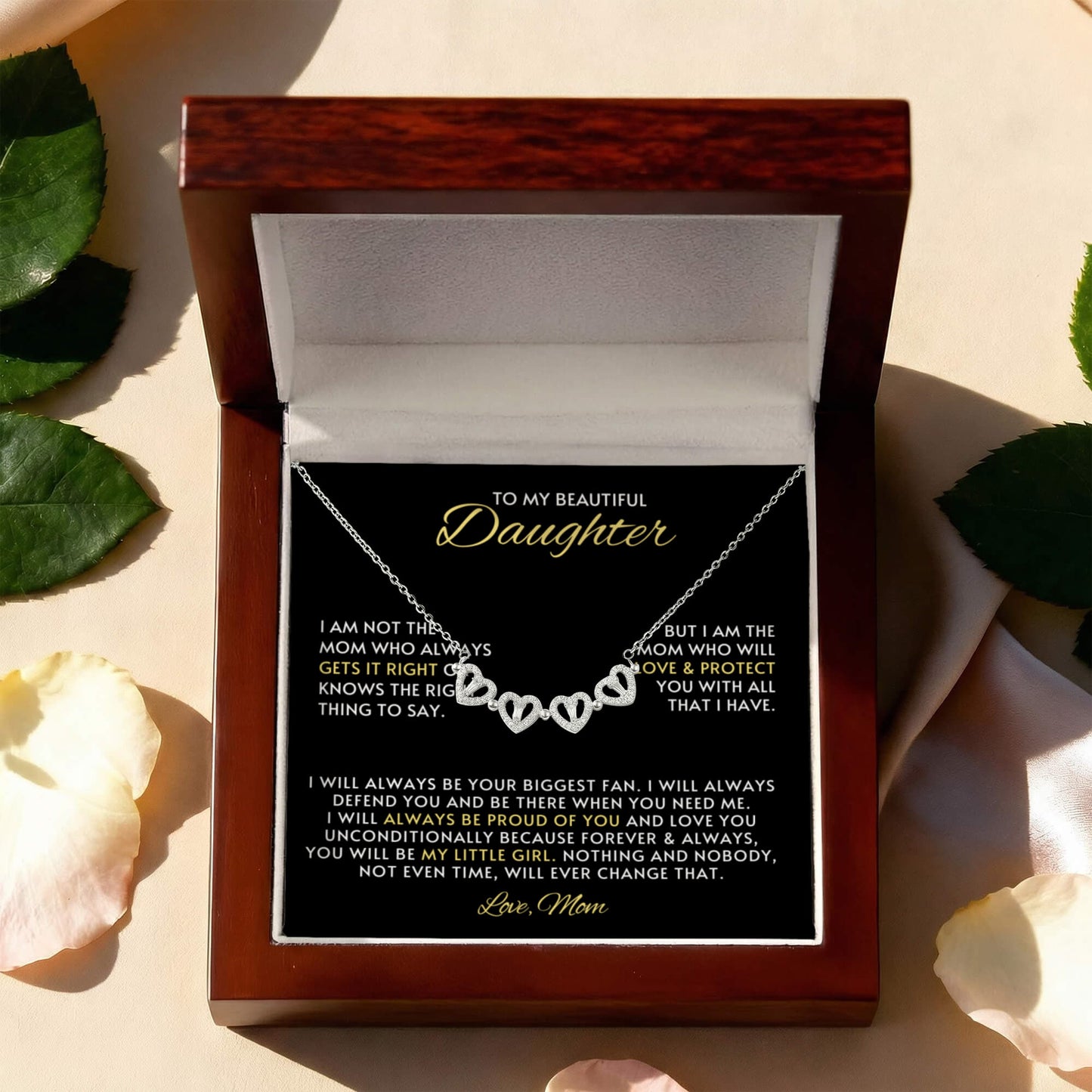 Daughter Clover Heart Convertible Necklace