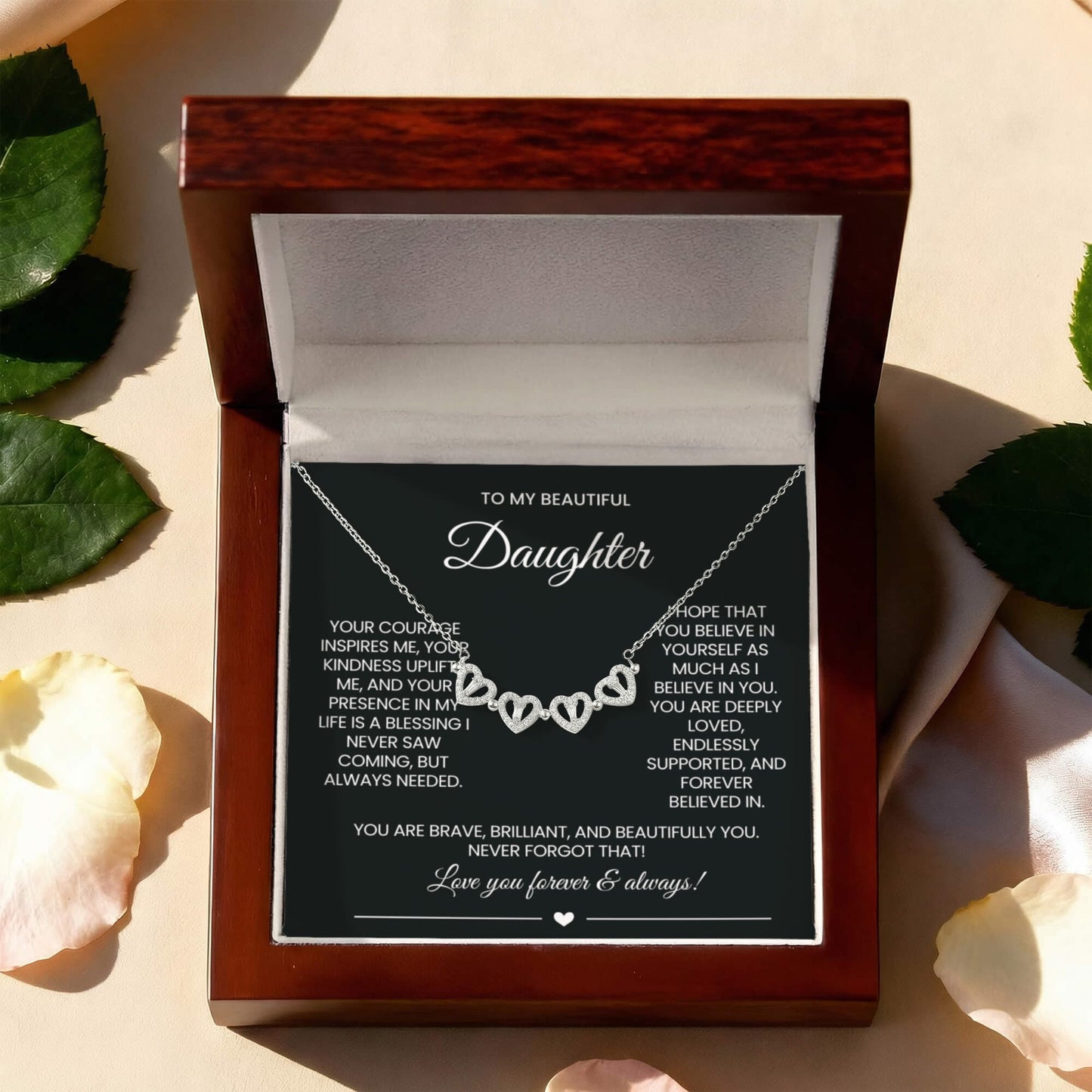 Daughter Clover Heart Convertible Necklace