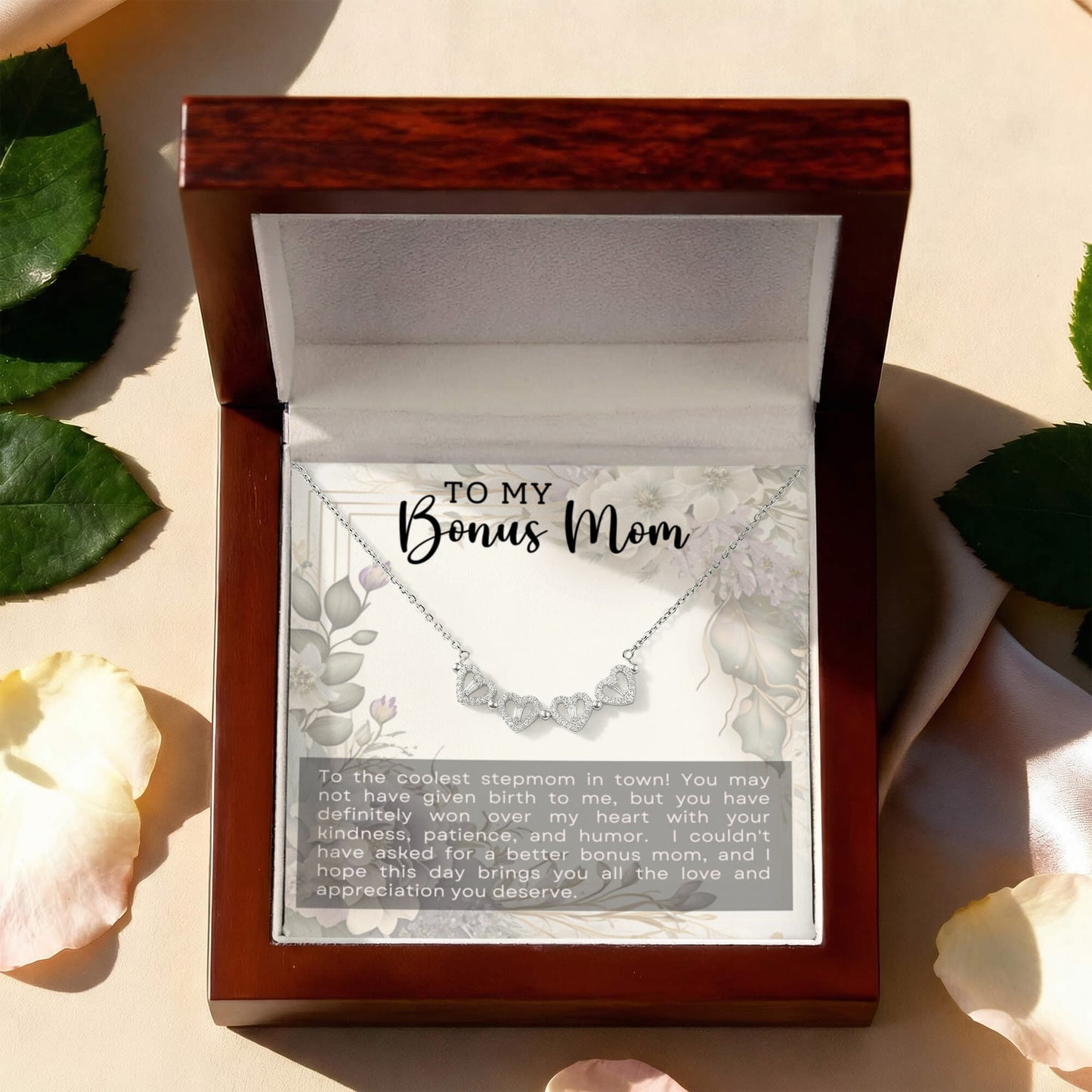 Bonus Mom Clover Heart Convertible Necklace