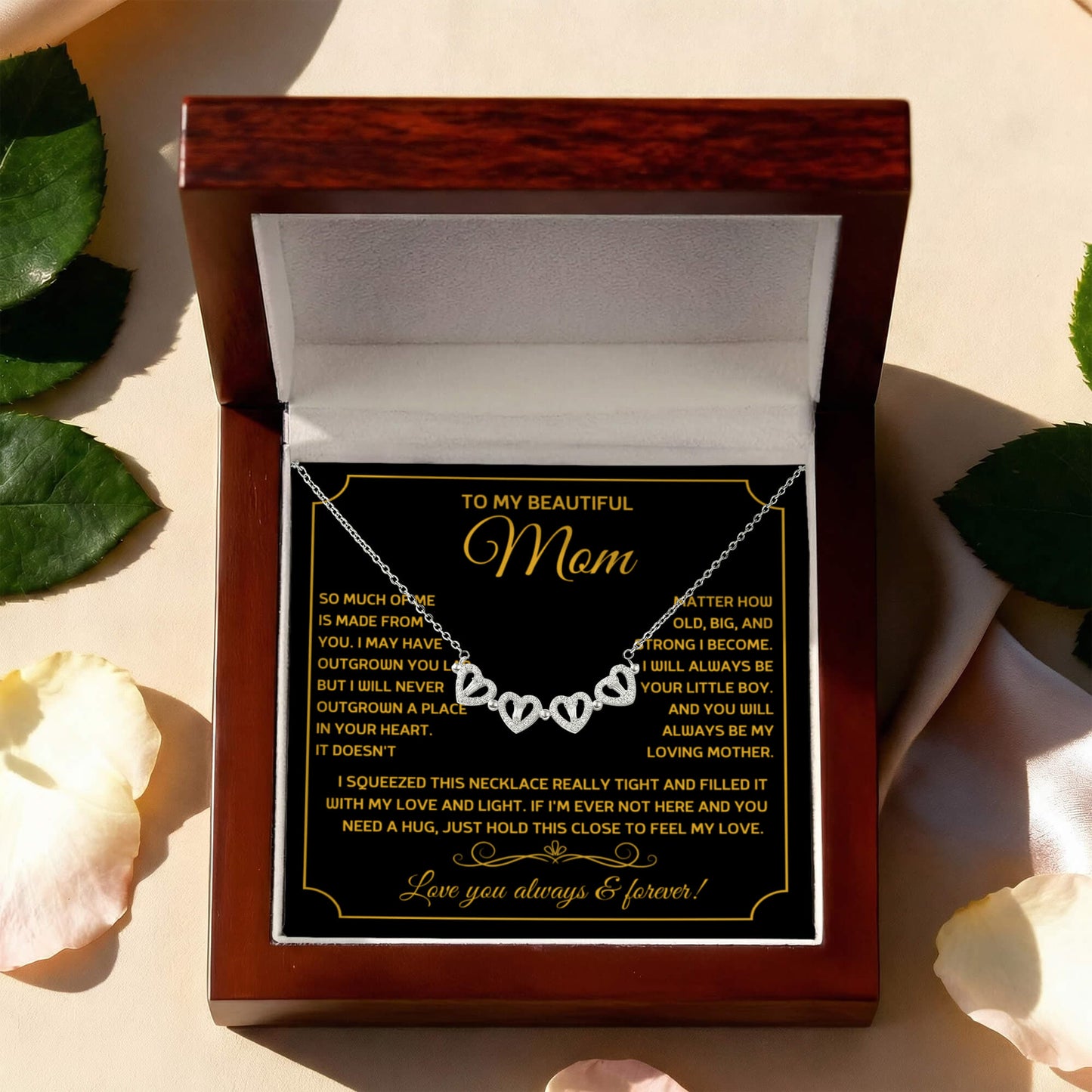 To My Mom Heart Clover Convertible Necklace