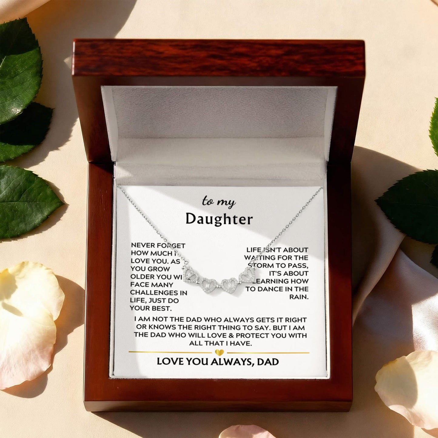 Daughter Clover Heart Convertible Necklace