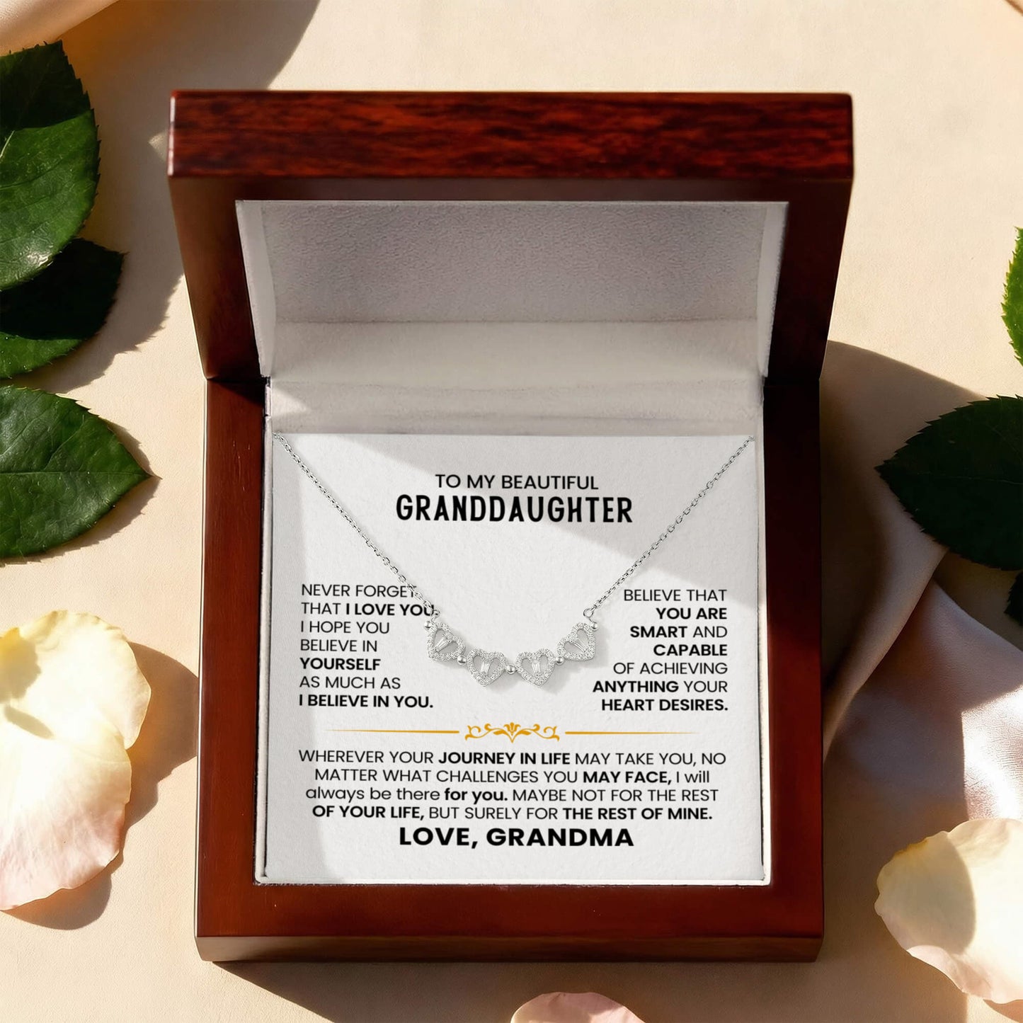 Granddaughter Clover Heart Convertible Necklace