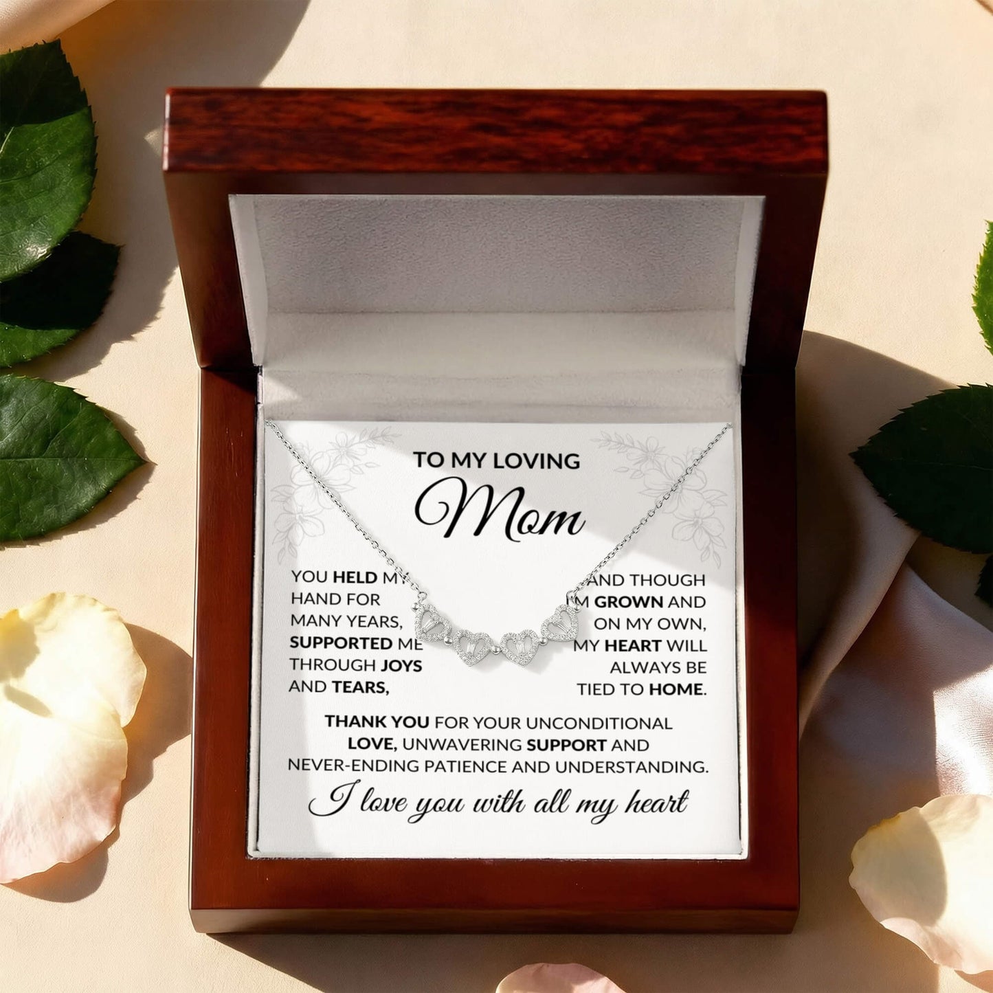 Mom Daughter Clover Heart  Convertible Necklace