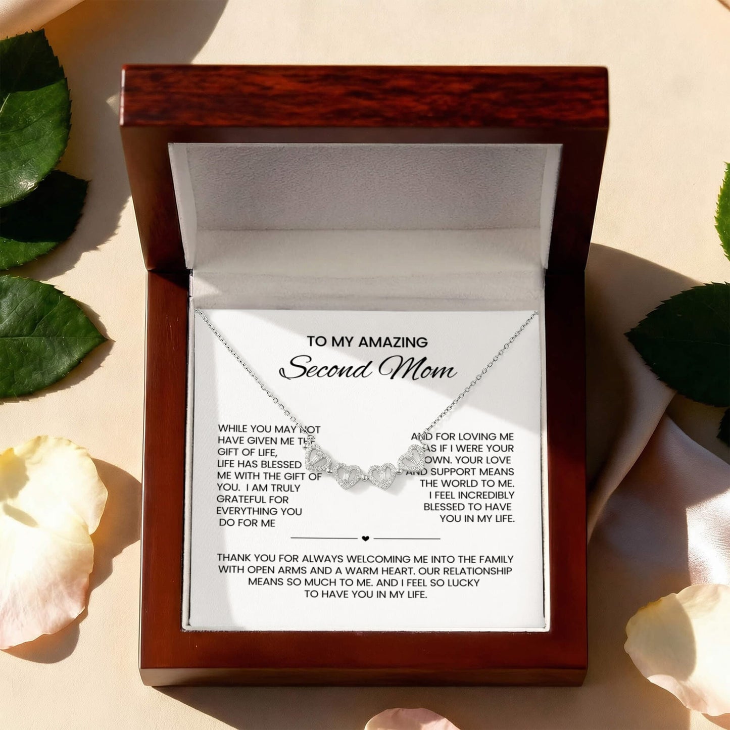 Bonus Mom Clover Heart Convertible Necklace