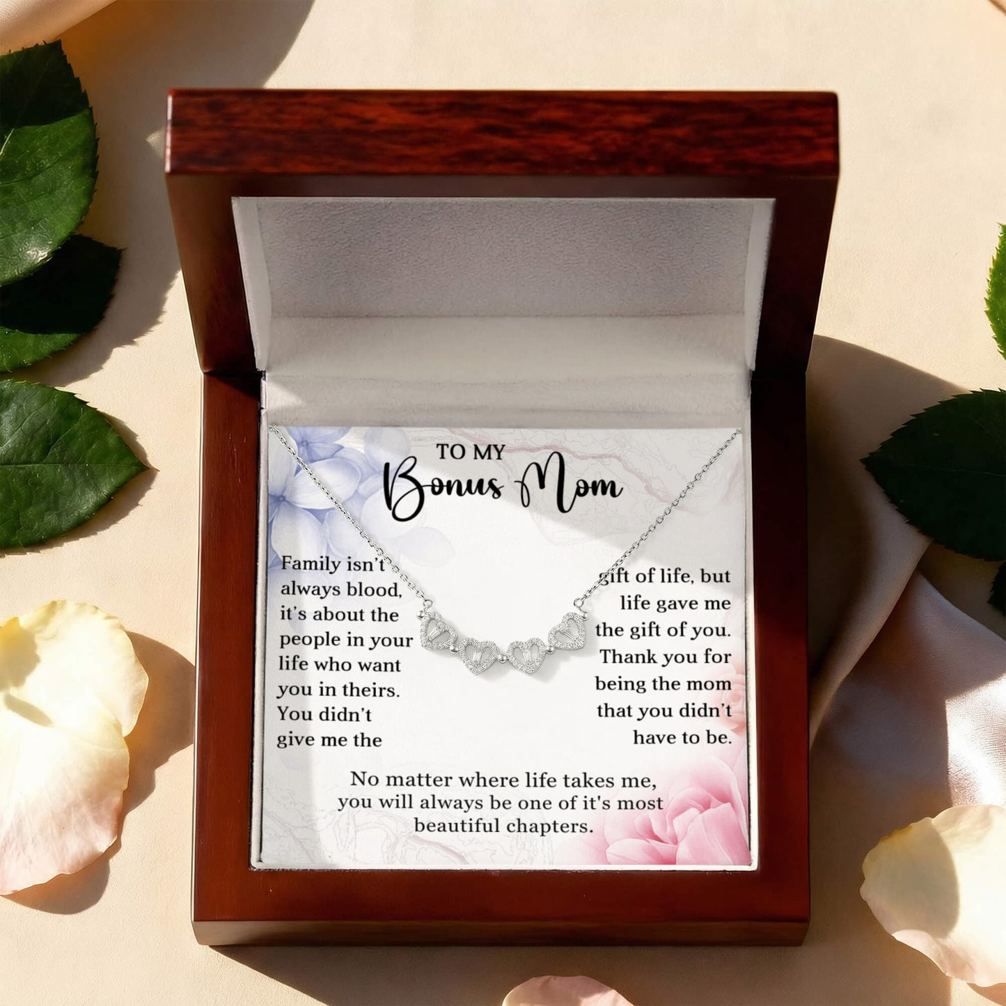 Bonus Mom Clover Heart Convertible Necklace