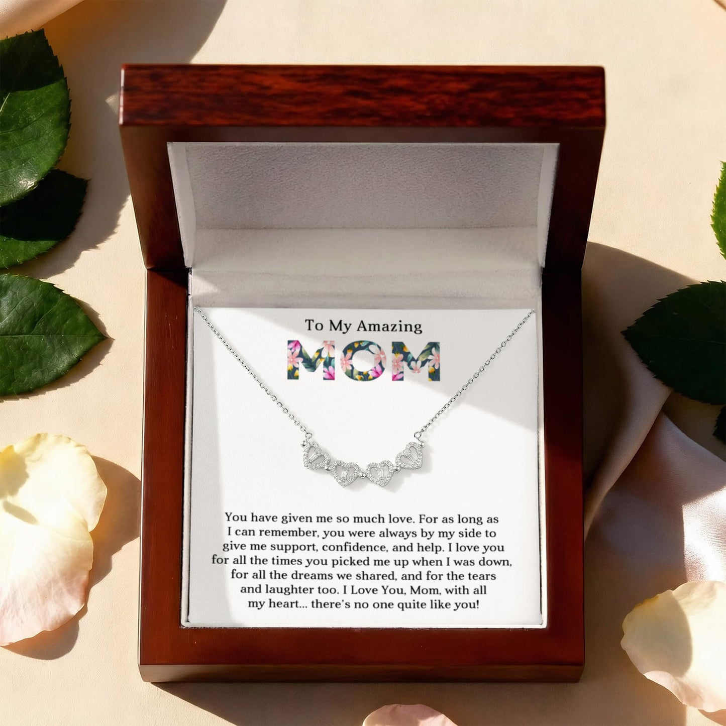 Mom Clover Heart Convertible Necklace