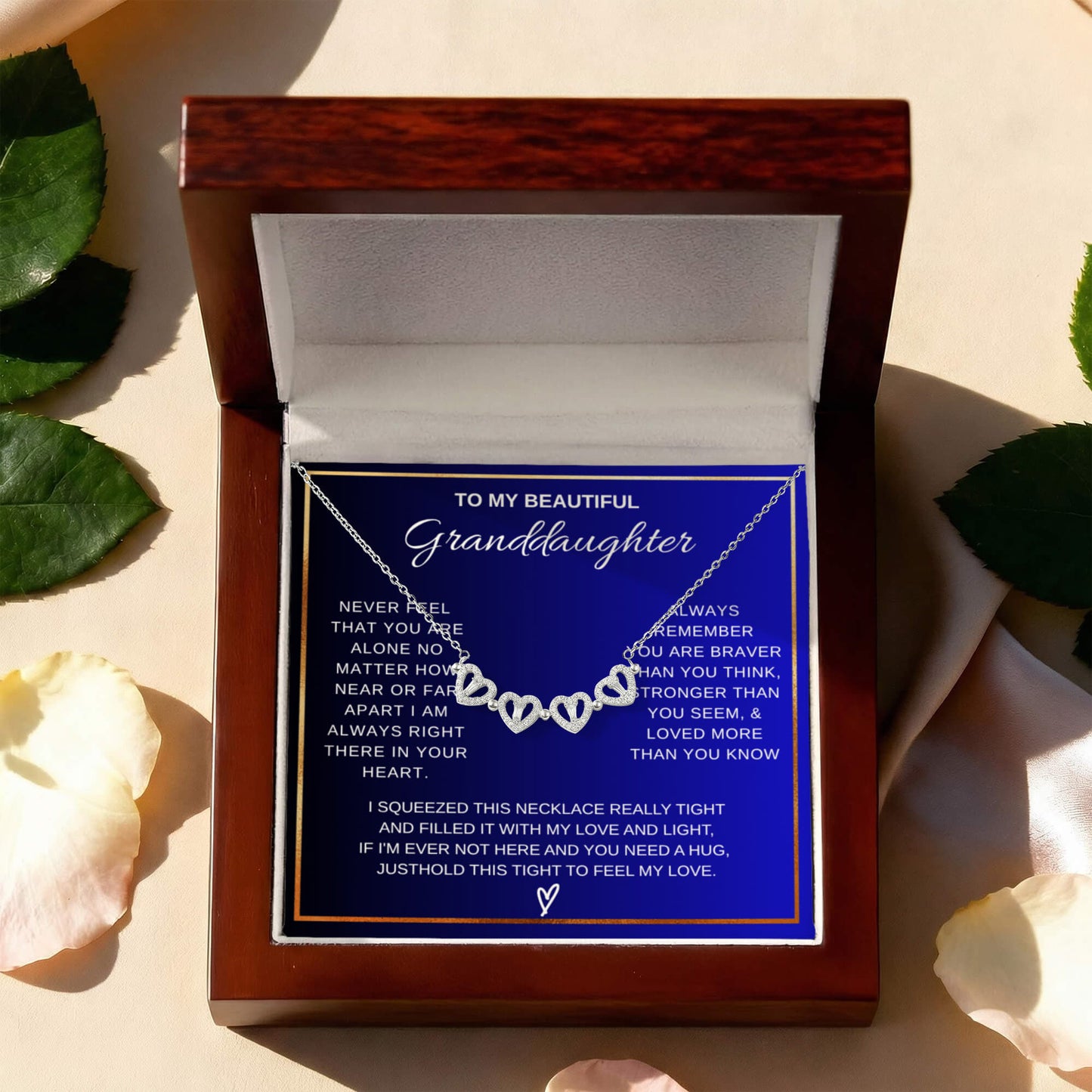 Granddaughter Heart Clover Convertible Necklace