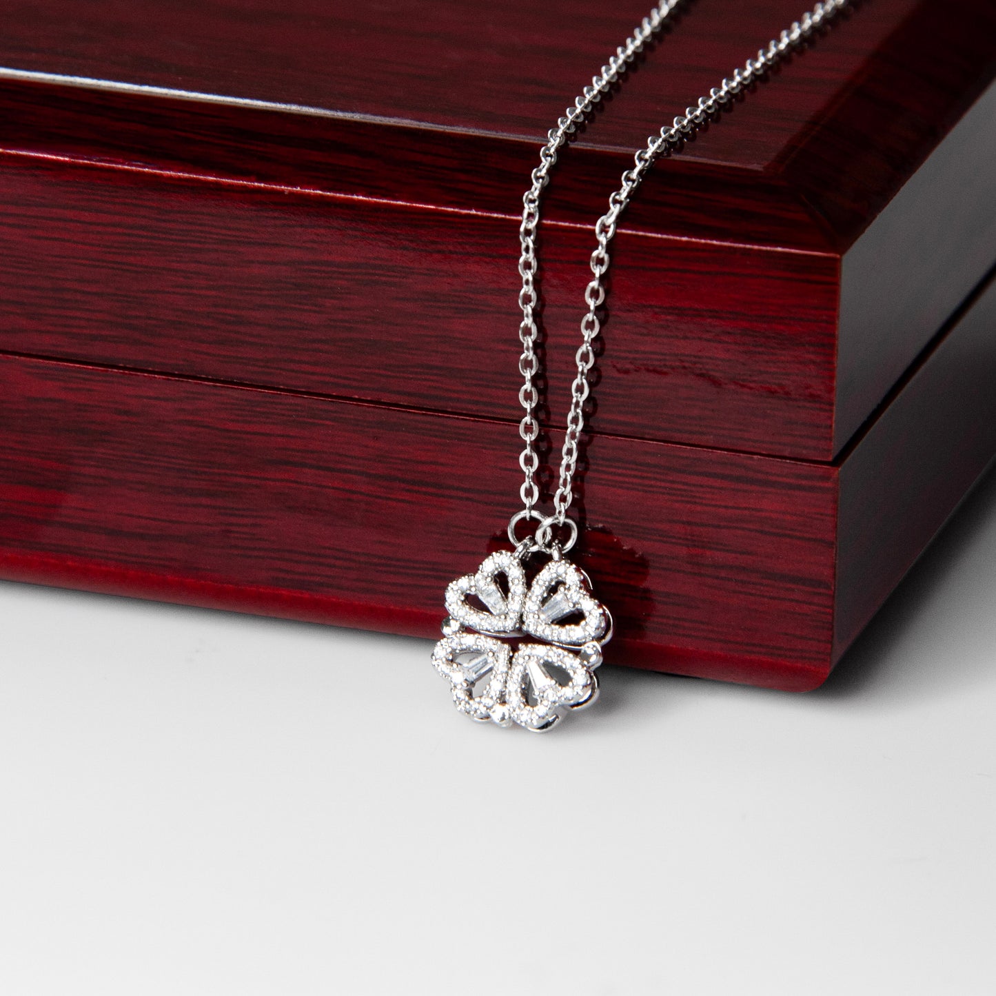 To My Granddaughter Convertible Clover Hearts Necklace