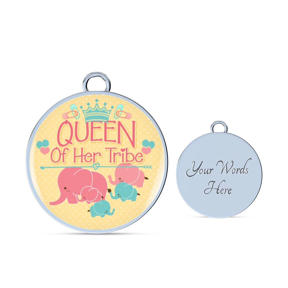 Queen of Her Tribe Engraved Bangle Bracelet-[Heartfelt Family Gift]