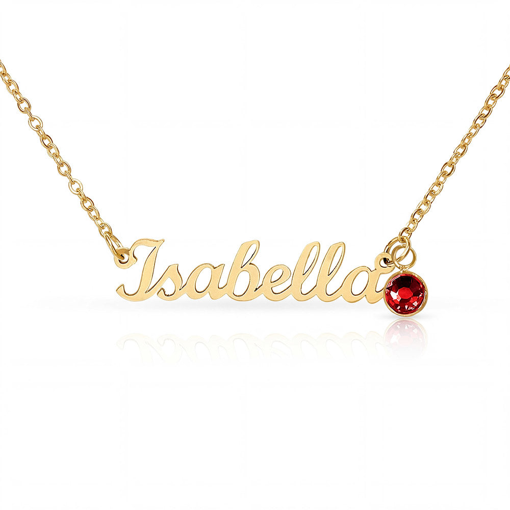 Preschool Graduation Birthstone Name Necklace