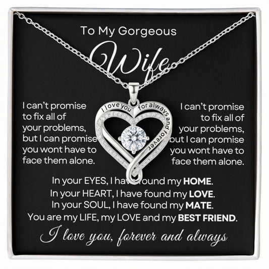 Wife Forever & Always Heart Necklace Gift