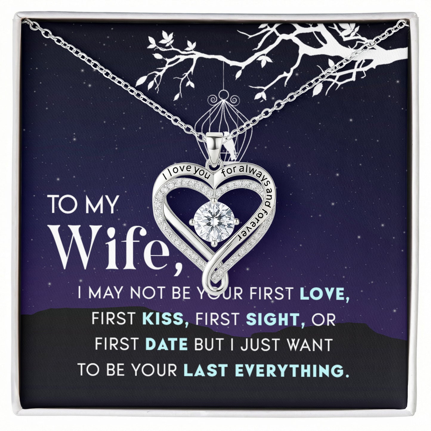 Wife Love You Always Heart Necklace Gift