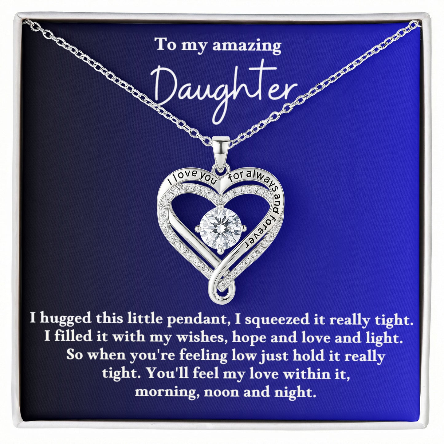 Daughter Love You Always Heart Necklace