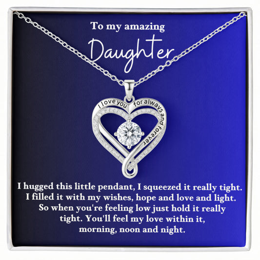 Daughter Love You Always Heart Necklace