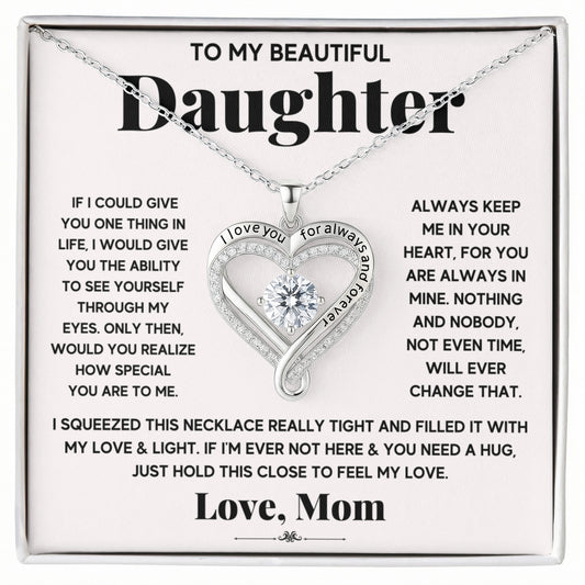 Daughter Love You Always Heart Necklace