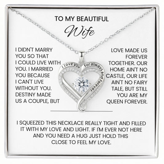 Wife Forever & Always Heart Necklace