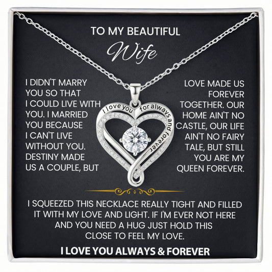 Wife Forever & Always Heart Necklace