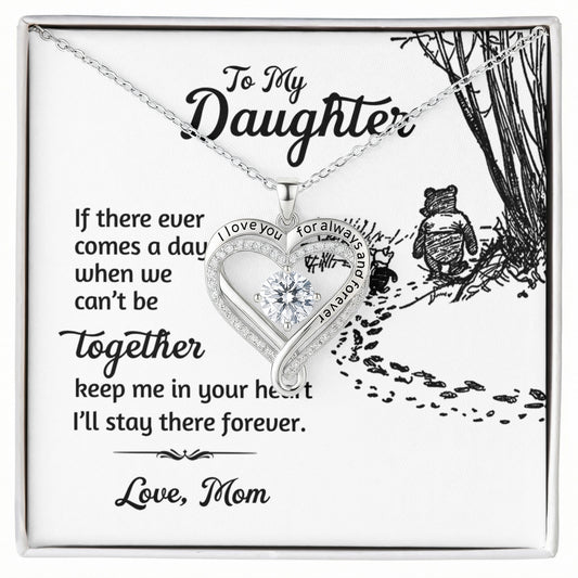 Daughter Forever & Always Heart Necklace Gift from Mom