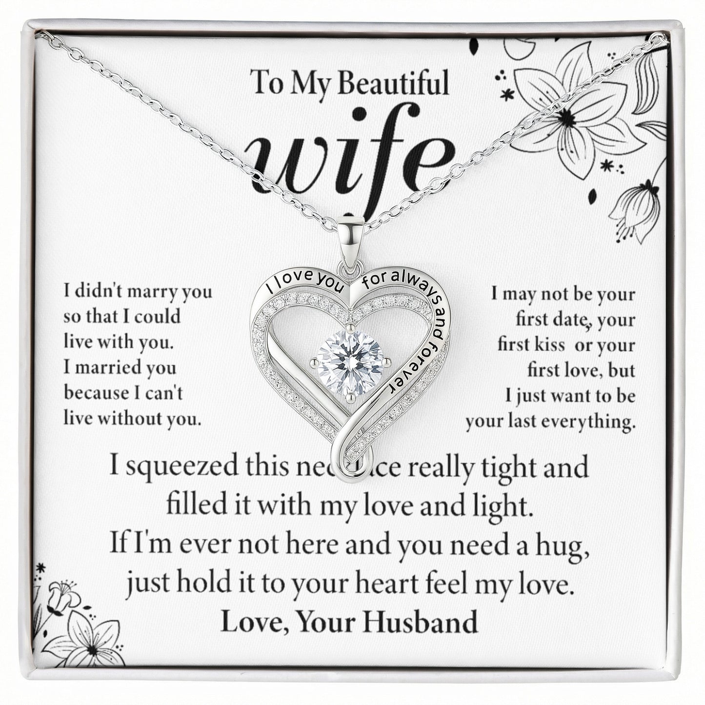 To My Beautiful Wife Love You Always Necklace