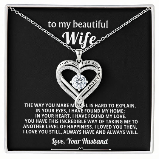 Wife Love You Always Heart Necklace