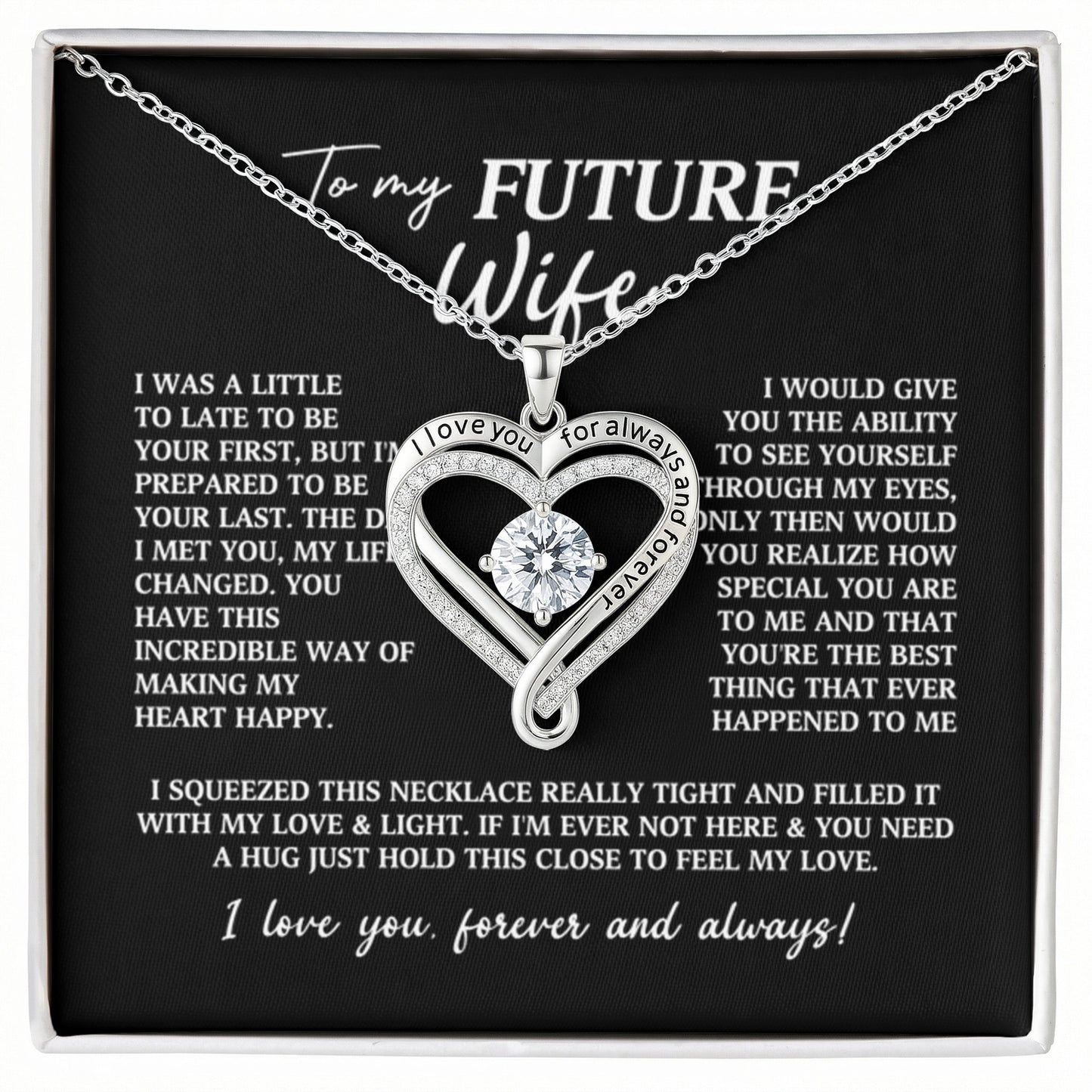 Future Wife Forever & Always Heart Necklace