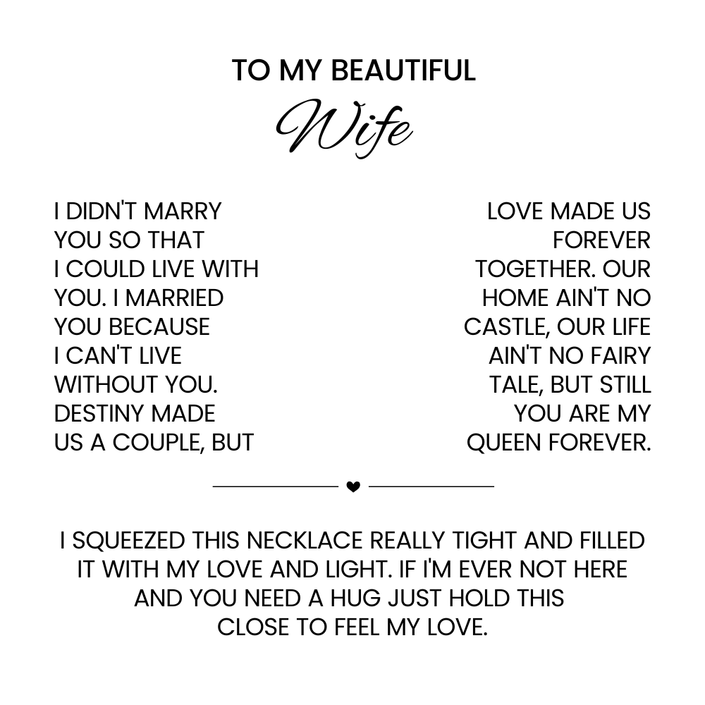 To My Wife Always & Forever Heart Necklace Gift