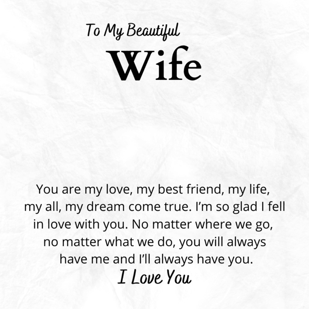 To My Wife Always & Forever Heart Necklace Gift