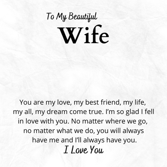 To My Wife Always & Forever Heart Necklace Gift