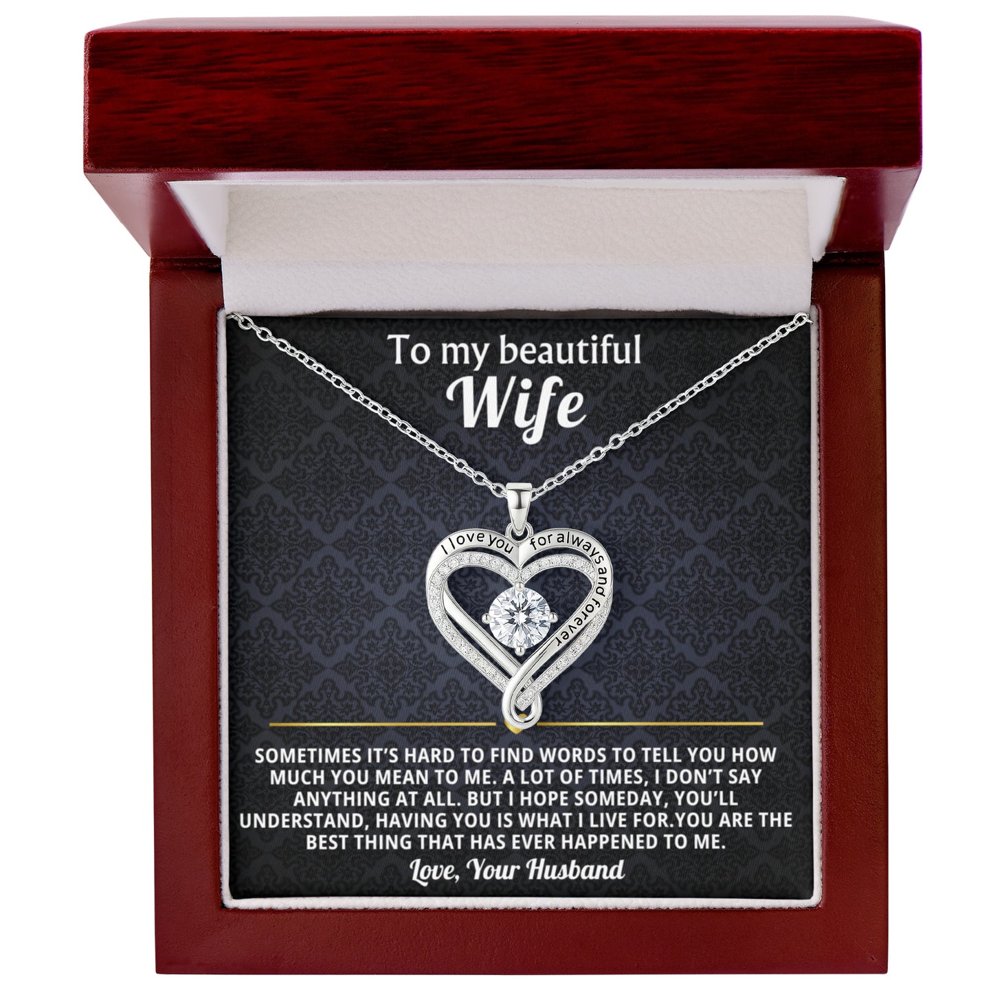 To My Wife Love You Always Heart Necklace Gift