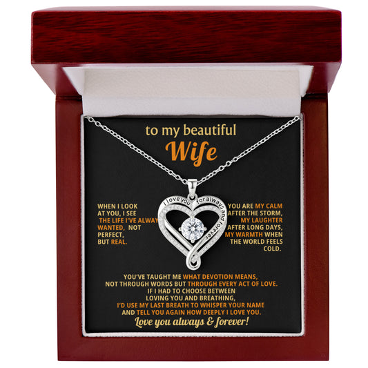 To My Wife Love You Always Heart Necklace Gift