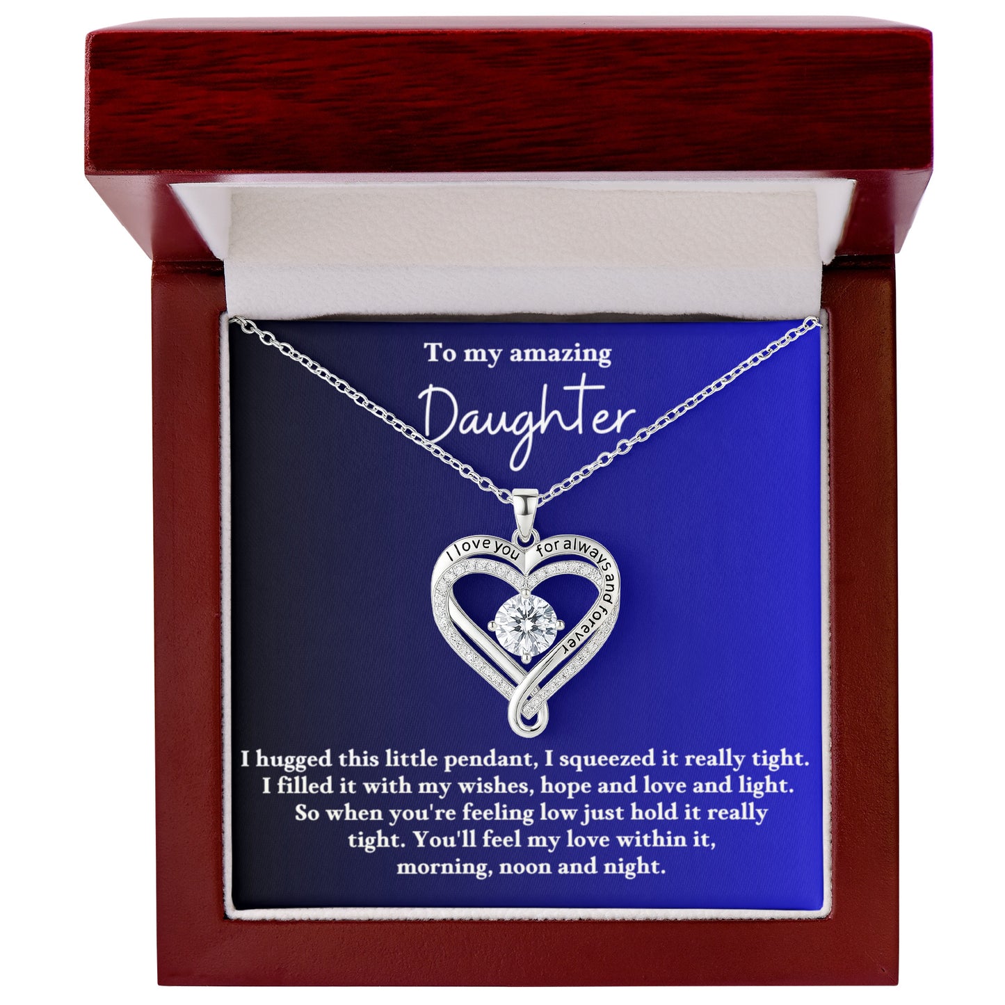 Daughter Love You Always Heart Necklace