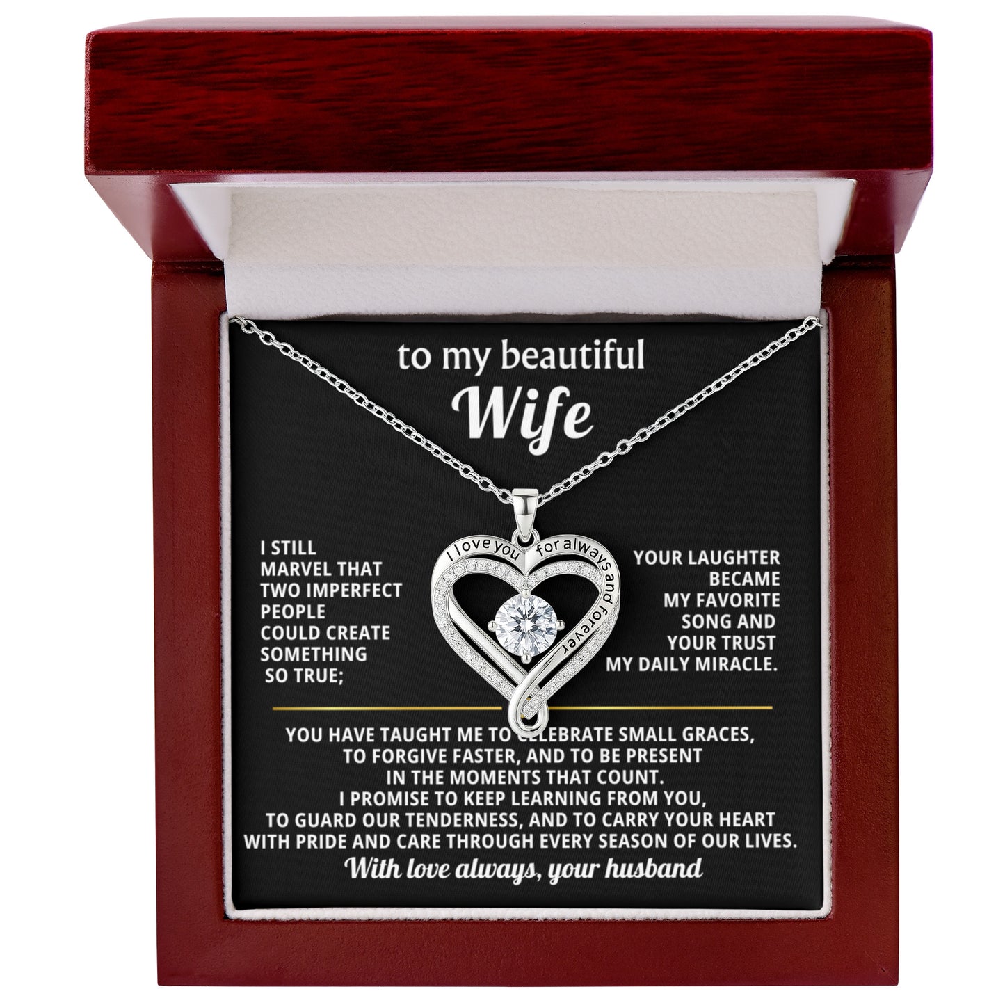 To My Wife Love You Always Heart Necklace Gift