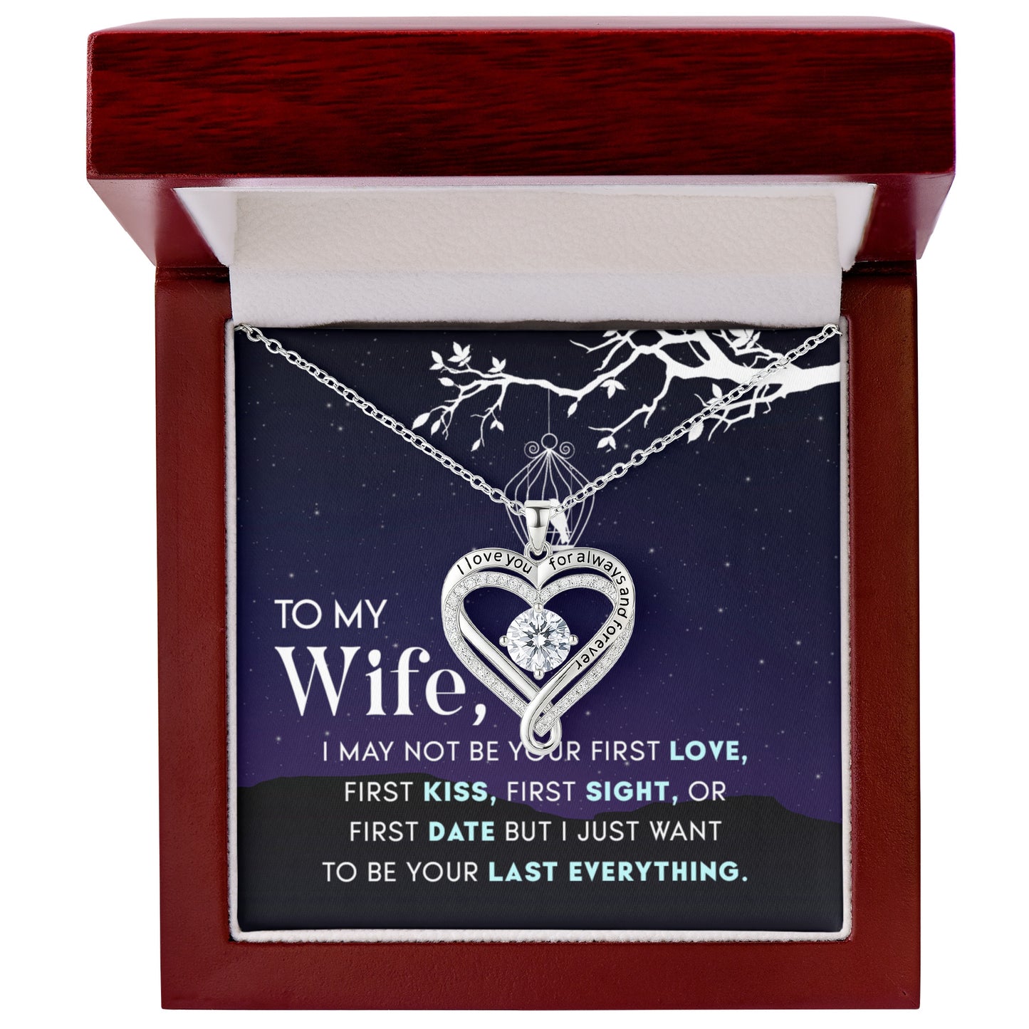 Wife Love You Always Heart Necklace Gift
