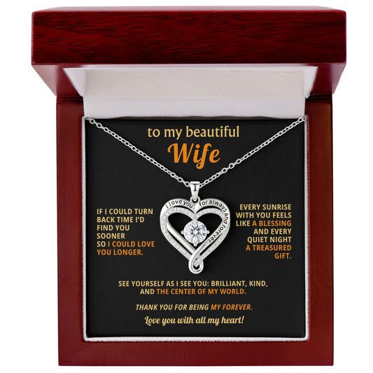 To My Wife Love You Always Heart Necklace Gift
