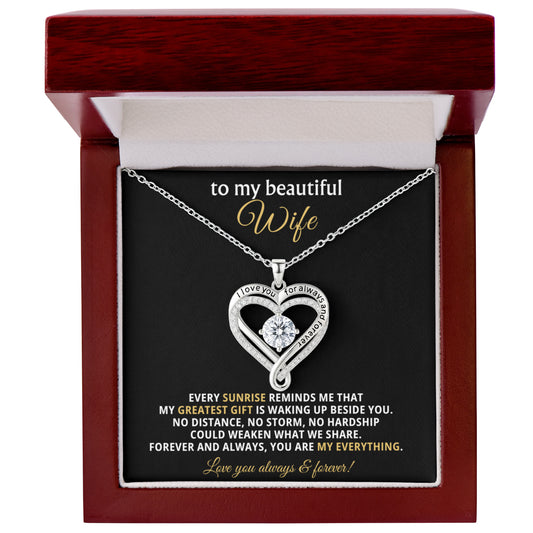 To My Wife Love You Always Heart Necklace Gift