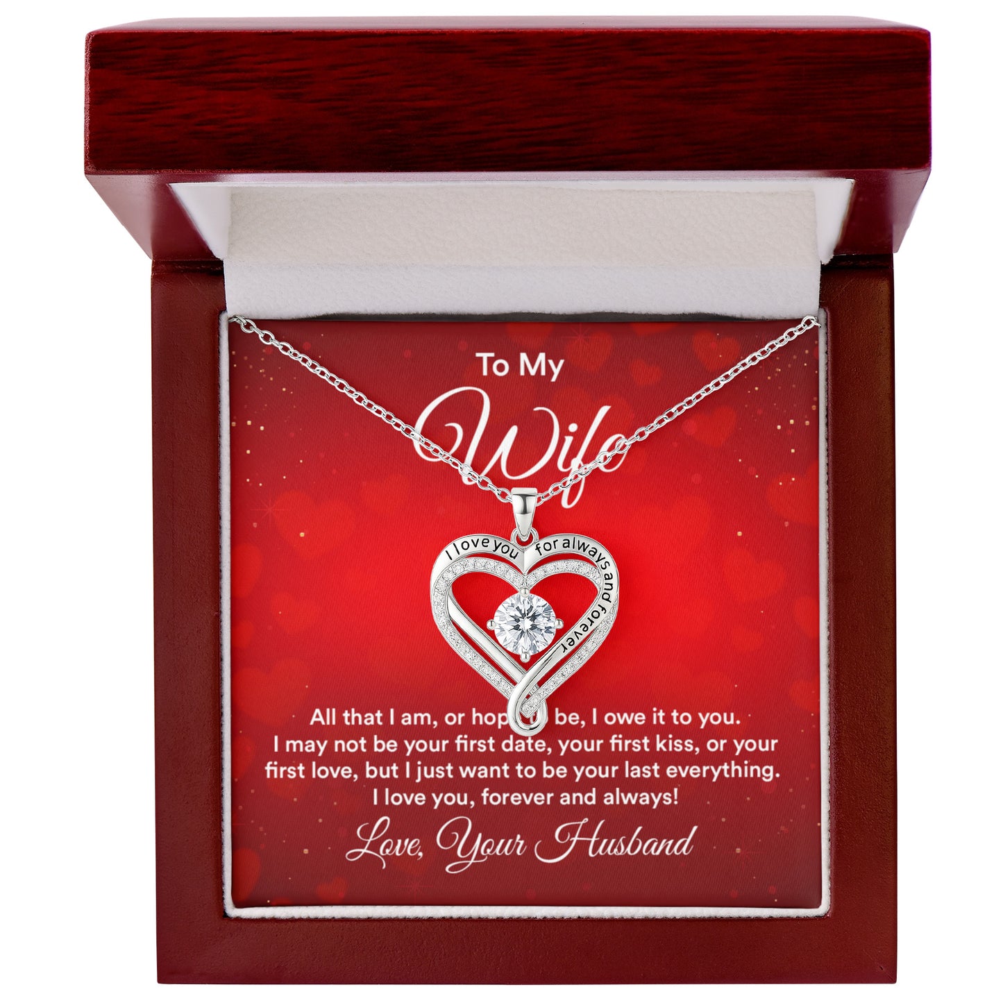 To My Wife Love You Always Heart Necklace