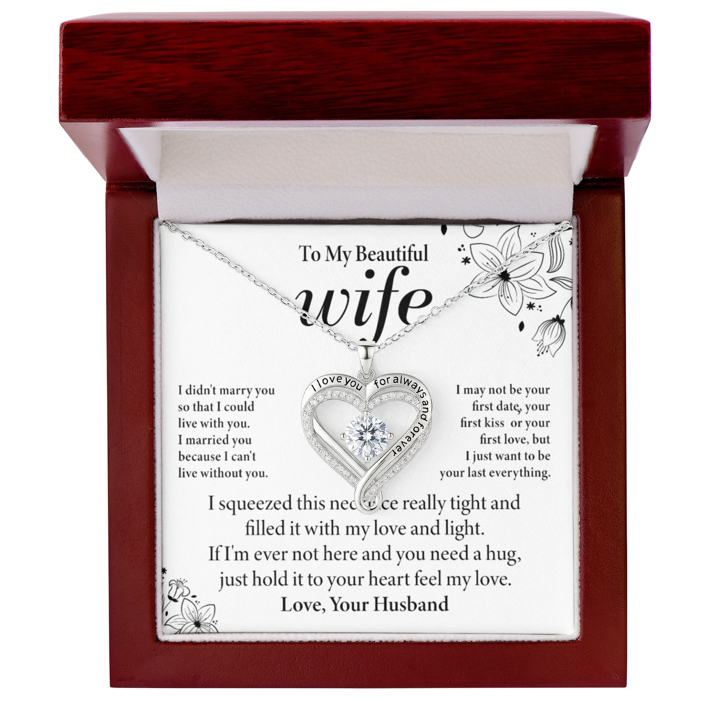 To My Beautiful Wife Love You Always Necklace