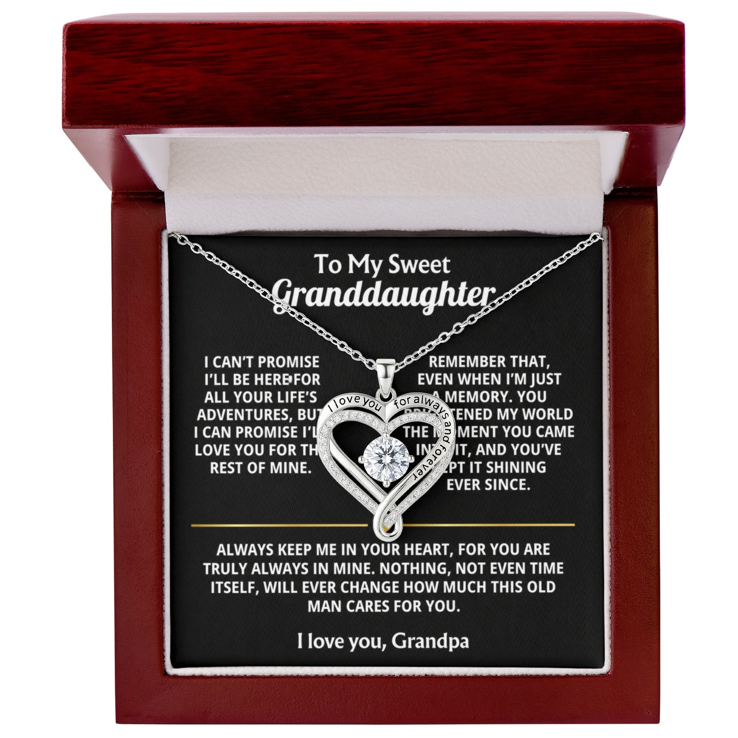Granddaughter Always & Forever Heart Necklace Gift
