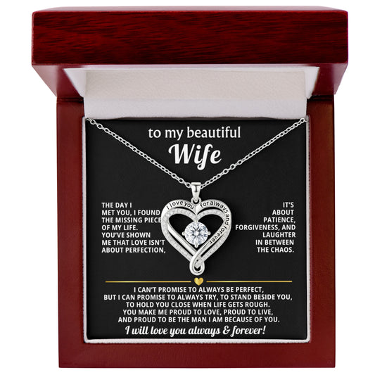 To My Wife Love You Always Heart Necklace Gift