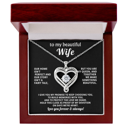 To My Wife Love You Always Heart Necklace Gift